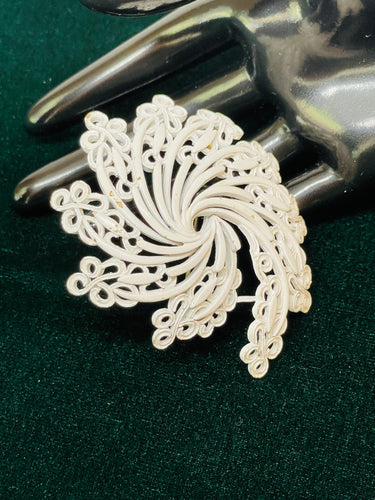 1960’s Monet White Enamel Brooch